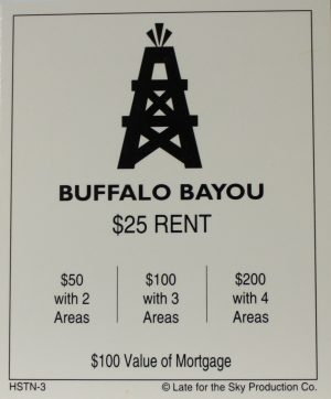 PARTS ONLY -Houston In-A-Box Board Game - "Buffalo Bayou" Title Deed Card Only