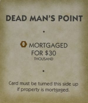 PARTS ONLY - Monopoly "Tropical Tycoon" DVD Board Game - (1) Dead Man's Point Title Deed Card Only