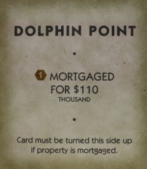 PARTS ONLY - Monopoly "Tropical Tycoon" DVD Board Game - (1) Dolphin Point Title Deed Card Only