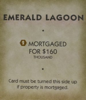 PARTS ONLY - Monopoly "Tropical Tycoon" DVD Board Game - (1) Emerald Lagoon Title Deed Card Only