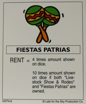 PARTS ONLY -Houston In-A-Box Board Game - "Fiestas Patrias" Title Deed Card Only