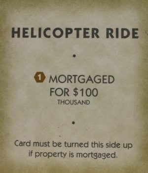 PARTS ONLY - Monopoly "Tropical Tycoon" DVD Board Game - (1) Helicopter Ride Title Deed Card Only