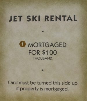 PARTS ONLY - Monopoly "Tropical Tycoon" DVD Board Game - (1) Jet Ski Rental Title Deed Card Only