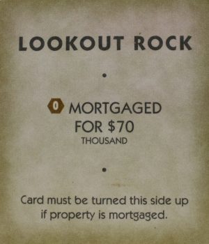 PARTS ONLY - Monopoly "Tropical Tycoon" DVD Board Game - (1) Lookout Rock Title Deed Card Only