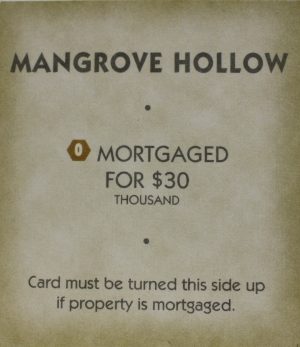 PARTS ONLY -Monopoly "Tropical Tycoon" DVD Board Game - (1) Mangrove Hollow Title Deed Card Only