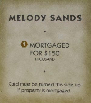 PARTS ONLY -Monopoly "Tropical Tycoon" DVD Board Game - (1) Melody Sands Title Deed Card Only