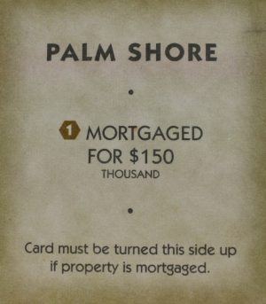 PARTS ONLY - Monopoly "Tropical Tycoon" DVD Board Game - (1) Palm Shore Title Deed Card Only