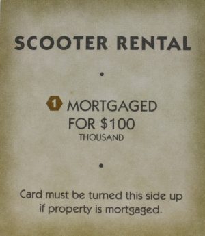 PARTS ONLY - Monopoly "Tropical Tycoon" DVD Board Game - (1) Scooter Rental Title Deed Card Only