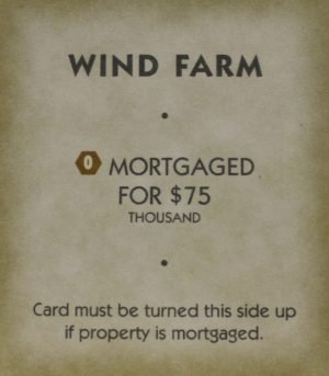 PARTS ONLY -Monopoly "Tropical Tycoon" DVD Board Game - (1) Wind Farm Title Deed Card Only