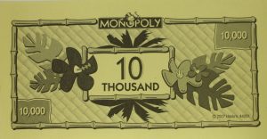 PARTS ONLY - Monopoly "Tropical Tycoon" DVD Board Game - Pack (10) $10 Thousand Dollars Only