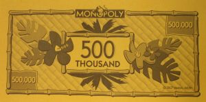 PARTS ONLY -Monopoly "Tropical Tycoon" DVD Board Game - Pack (10) $500 Thousand Dollars Only
