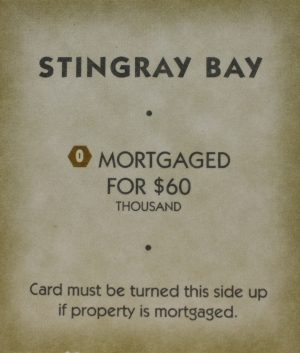 PARTS ONLY - Monopoly "Tropical Tycoon" DVD Board Game - (1) Stingray Bay Title Deed Card Only