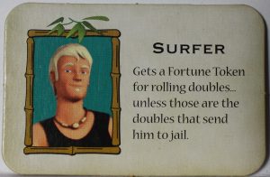 PARTS ONLY -Monopoly "Tropical Tycoon" DVD Board Game - (1) Surfer I.D. Card Only