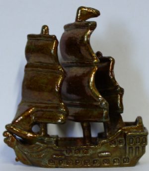 PARTS ONLY - Pirates Of The Caribbean Board Game - Gold Metal Ship Token Only