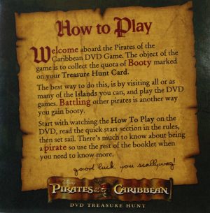PARTS ONLY - Pirates Of The Caribbean Board Game - How To Play Guide Only