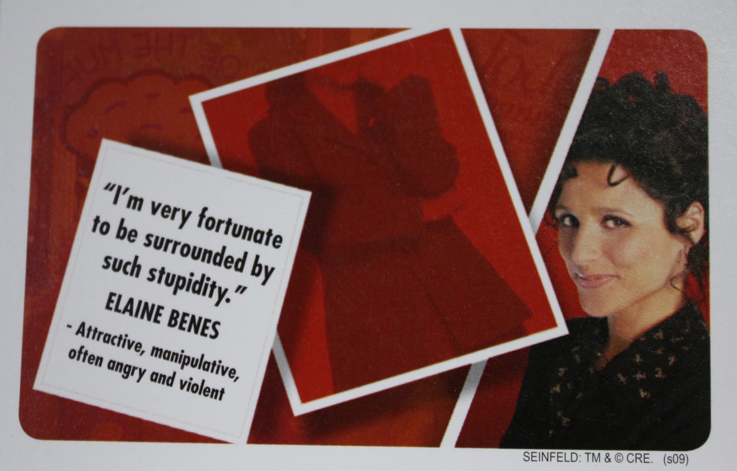 PARTS ONLY - Clue Seinfeld Board Game - #6 Elaine Benes Personality Card Only