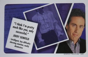 PARTS ONLY - Clue Seinfeld Board Game - #1 Jerry's Personality Card Only