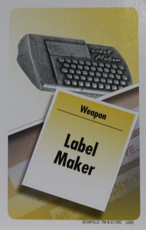 PARTS ONLY - Clue Seinfeld Board Game - #13 Label Maker Weapon Card Only