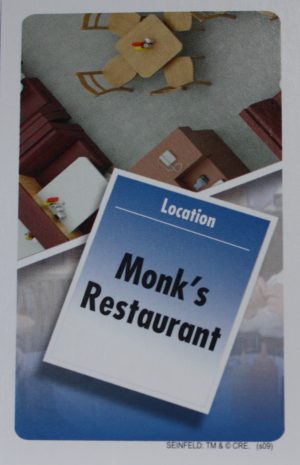 PARTS ONLY - Clue Seinfeld Board Game - #6 Monk's Restaurant Rumor Card Only