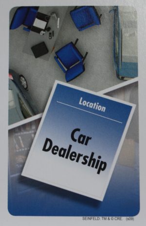 PARTS ONLY - Clue Seinfeld Board Game - #9 Car Dealership Card Only