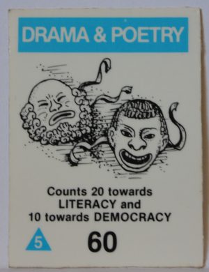 PARTS ONLY - Civilization Board Game - (1) Drama & Poetry Card Only