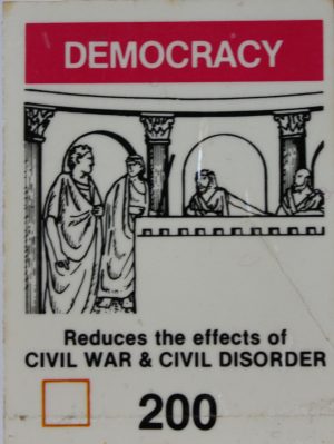 PARTS ONLY Civilization Board Game - (1) Democracy Card Only