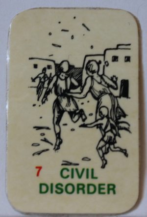 PARTS ONLY Civilization Board Game - (1) #7 Civil Disorder Brown Card Only