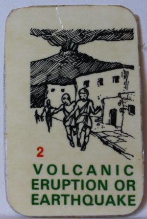 PARTS ONLY Civilization Board Game - (1) #2 Volcanic Eruption Red Card Only