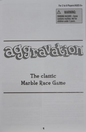 PARTS ONLY Aggravation Board Game - (1) Instructions Only