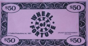 PARTS ONLY Wheel Of Fortune (Australia 1987) Board Game - Play Money Only