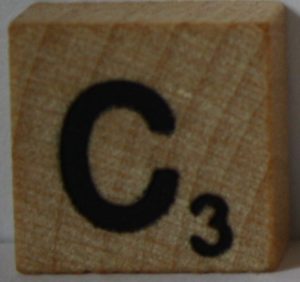 PARTS ONLY - Scrabble Deluxe Travel Edition Board Game - (1) Wooden Letter C Only