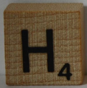 PARTS ONLY - Scrabble Deluxe Travel Edition Board Game - (1) Wooden Letter H Only