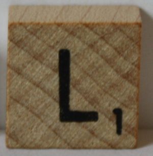 PARTS ONLY - Scrabble Deluxe Travel Edition Board Game - (1) Wooden Letter L Only