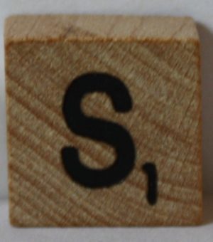 PARTS ONLY - Scrabble Deluxe Travel Edition Board Game - (1) Wooden Letter S Only