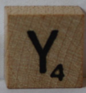PARTS ONLY - Scrabble Deluxe Travel Edition Board Game - (1) Wooden Letter Y Only