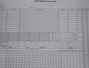PARTS ONLY - Test Match Board Game - (1) Score Single Sheet Only