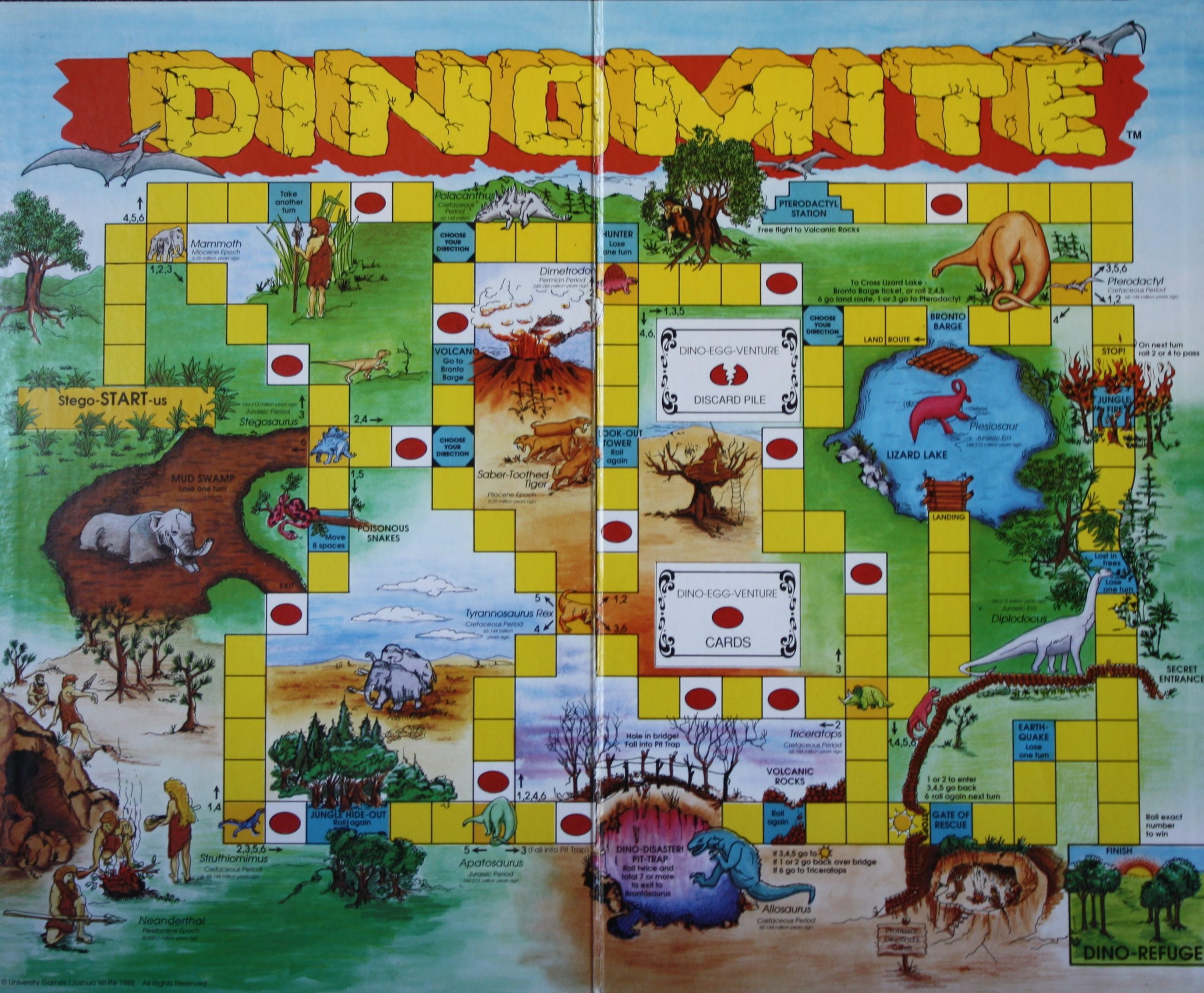 PARTS ONLY - Dinomite Board Game - Game Board Only