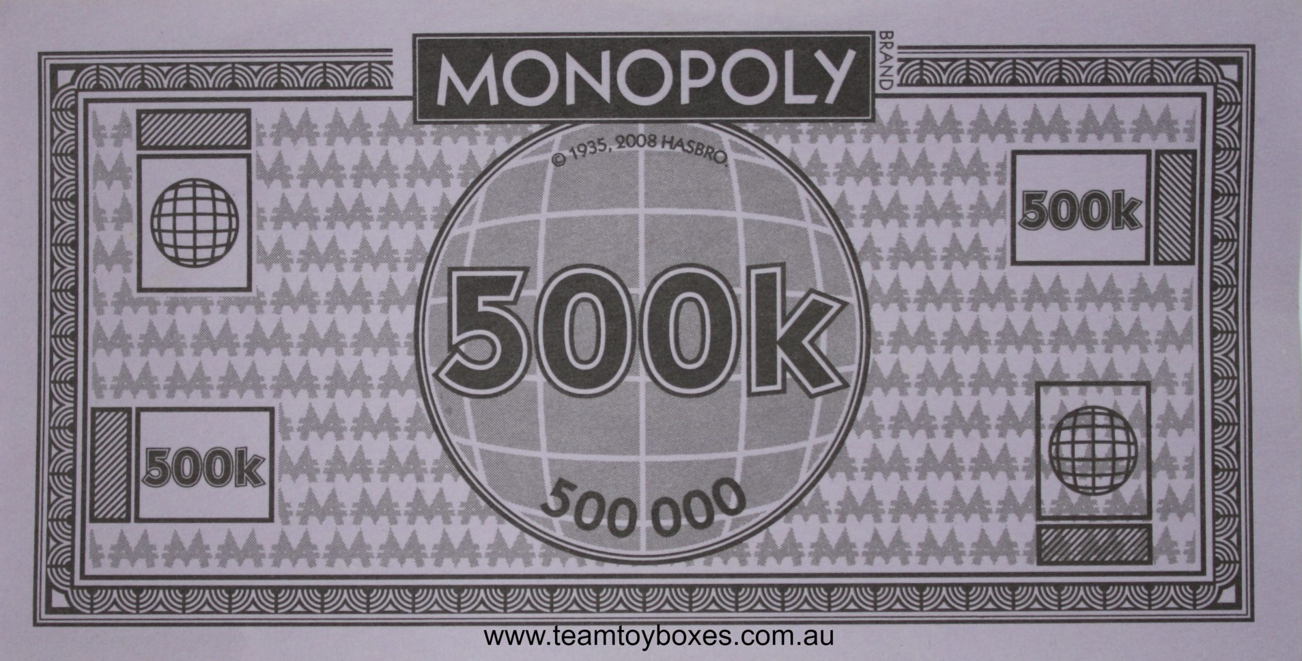 PARTS ONLY - Monopoly Here and Now The World Edition Board Game - Pack (10) 500K Money Only