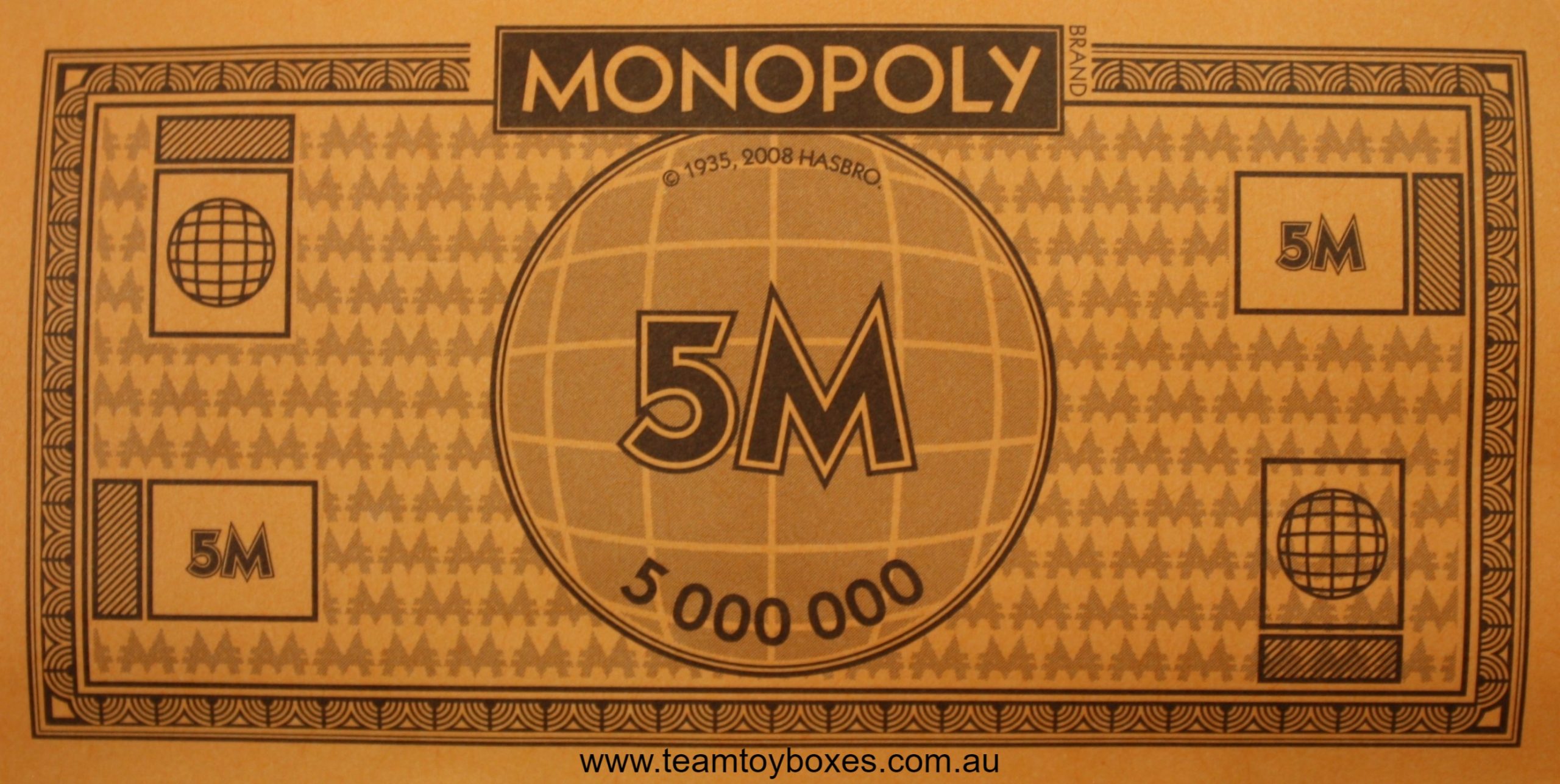 PARTS ONLY - Monopoly Here and Now The World Edition Board Game - Pack (10) 5M Money Only