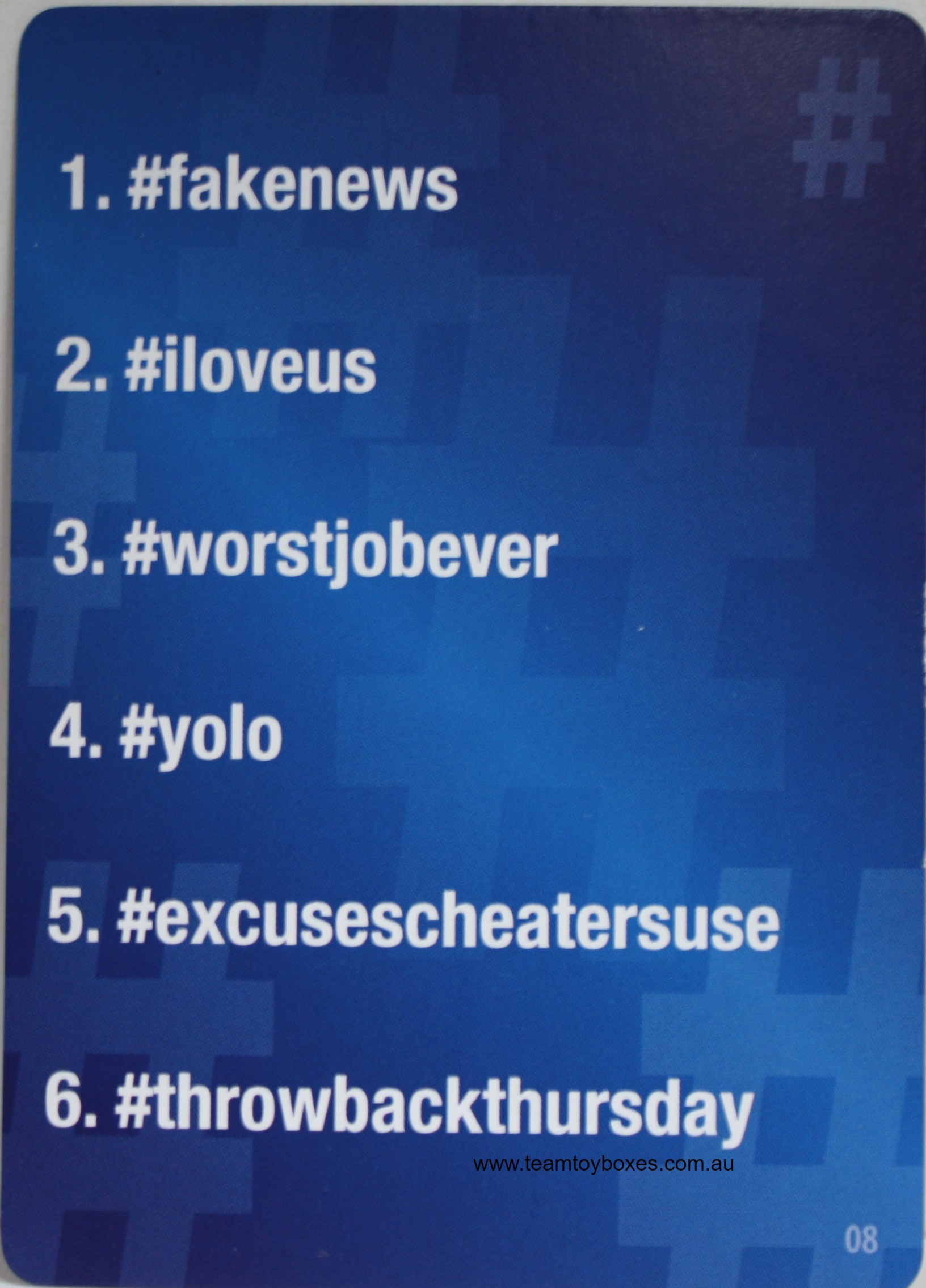 PARTS ONLY - Say What You MEME Party Game - (1) Pack of 25 Hashtag Cards Only