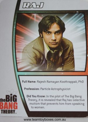 PARTS ONLY - The Big Bang Theory Fact or Fiction Trivia Board Game - (1) Raj Character Card Only