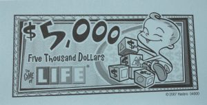PARTS ONLY - The Game Of Life (2007) Board Game - Pack (10) $5,000 Money Only