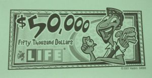 PARTS ONLY - The Game Of Life (2007) Board Game - Pack (10) $50,000 Money Only