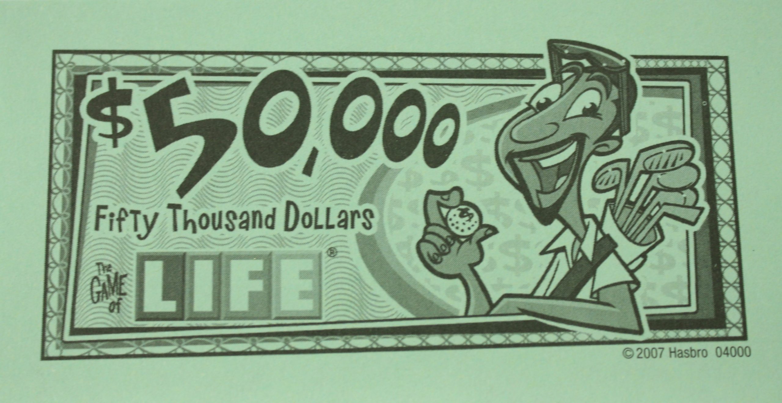 PARTS ONLY - The Game Of Life (2007) Board Game - Pack (10) $50,000 Money Only