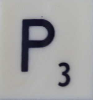 PARTS ONLY - Scrabble Board Game T R Urban 1955 Version - (1) Letter P Only