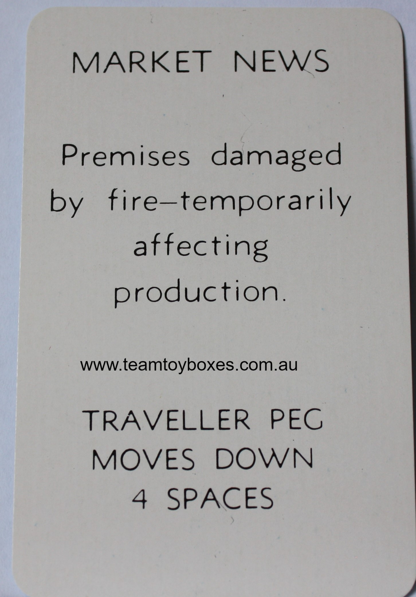 PARTS ONLY - Flutter Stock Exchange Board Game - (1) #23 Market News Card Only
