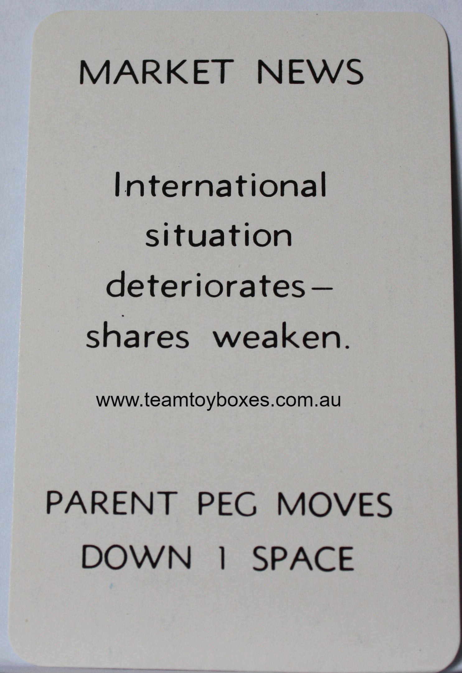 PARTS ONLY - Flutter Stock Exchange Board Game - (1) #17 Market News Card Only
