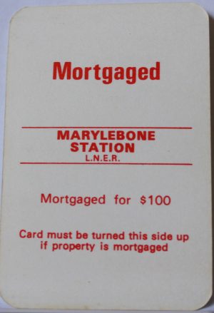 PARTS ONLY - Monopoly Toltoys 1960s Board Game - (1) Marylebone Station Title Deed Card Only