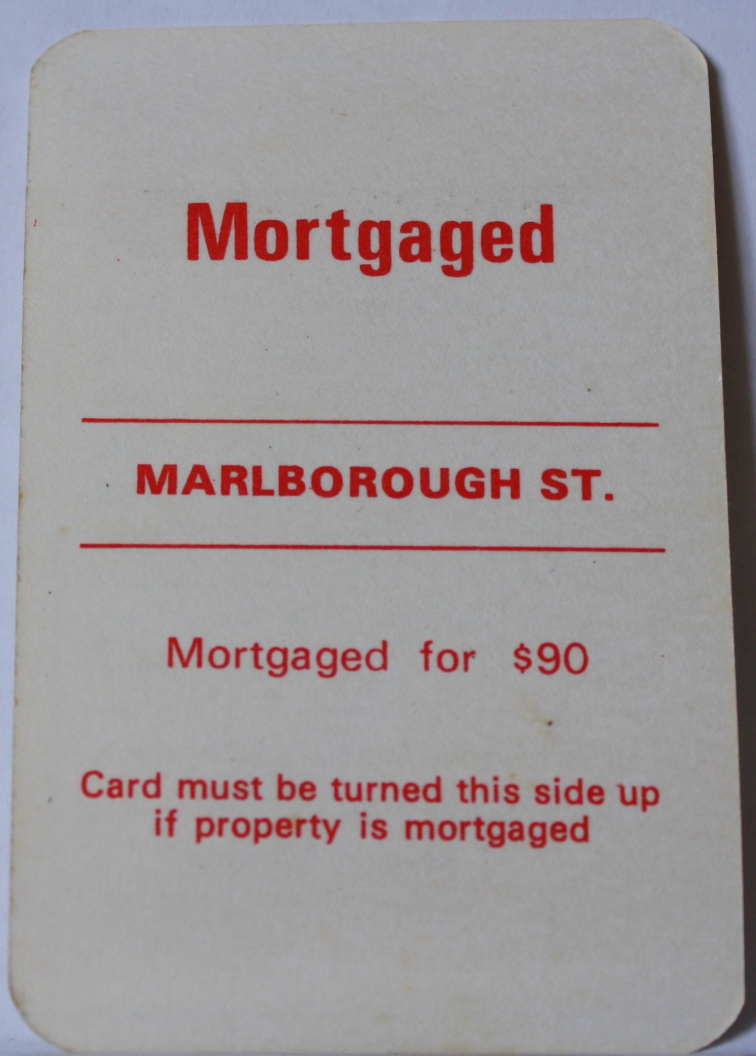 PARTS ONLY - Monopoly Toltoys 1960s Board Game - (1) Marlborough Street Title Deed Card Only