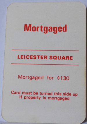 PARTS ONLY - Monopoly Toltoys 1960s Board Game - (1) Leicester Square Title Deed Card Only